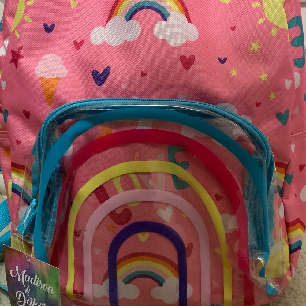 Pink Love rainbow backpack - Picture 4 of 4